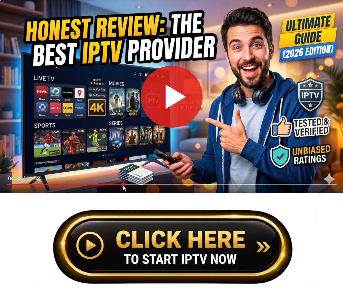 A detailed hands-on preview of the Best IPTV in Switzerland : Ultra HD Streaming with Swiss, UK & US Channels setup running on a living-room screen